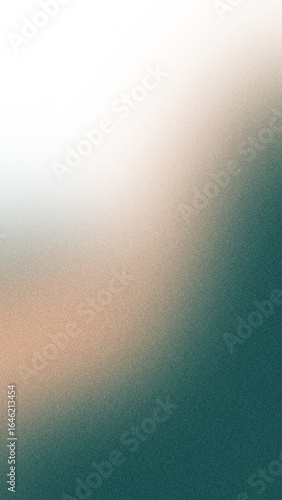 midnight teal illuminated pattern on soft apricot, grainy color gradient background, noise texture effect, copy space
