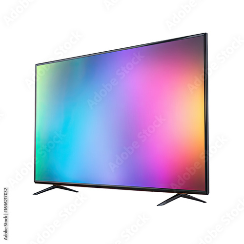 Modern flat-screen TV with ambient lighting