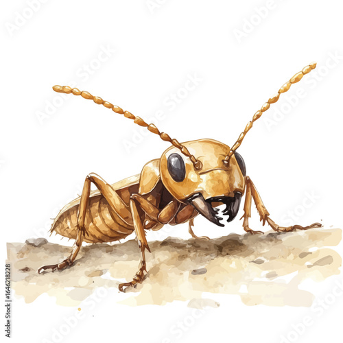 Termite, watercolor drawing vector, isolated on a white background.