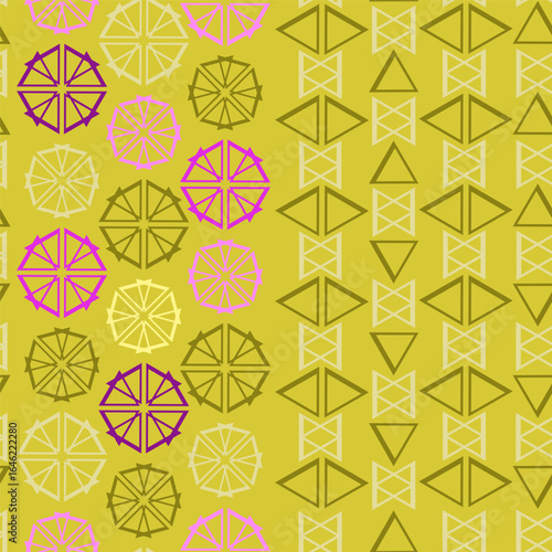 seamless pattern of geometric shapes in the shape of a lemon without a background