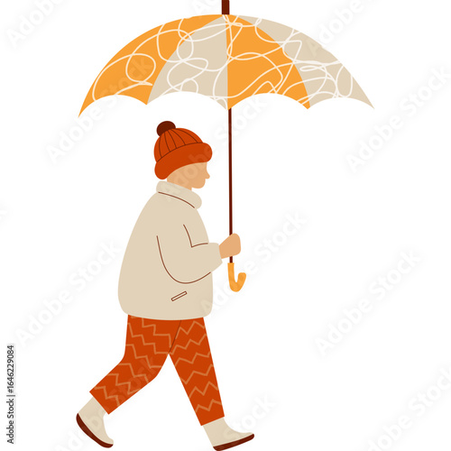 Autumn Child with Umbrella