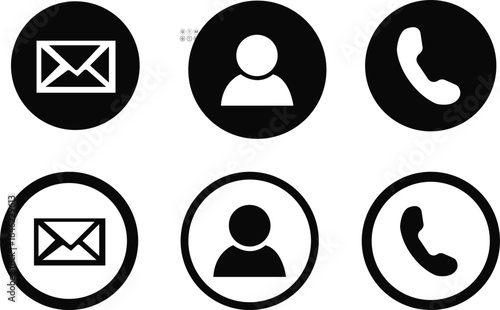 Visting card icon set. Business card icon information collection,Set of BLACK icons for business card and information ID card,Solid Vector Icon for Passport Suitable for Web Page, Mobile App