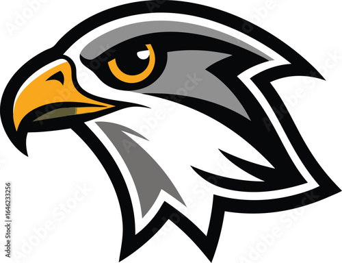 Aggressive hawk mascot head logo design