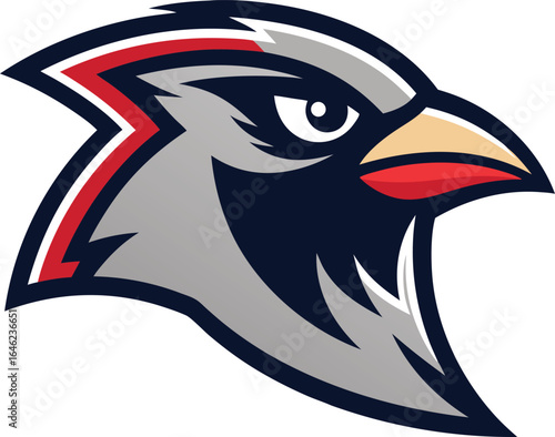 Aggressive raptor bird mascot logo design