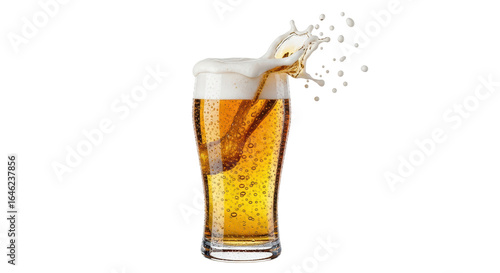 Isolated Beer Splash on White Background