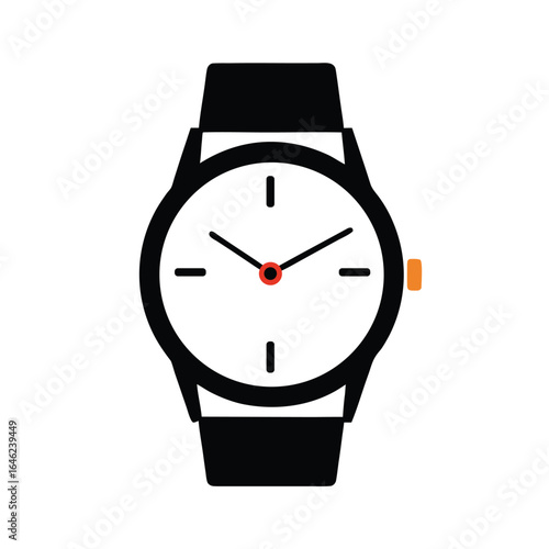 vector illustration of a watch. watch on white background. wristwatch isolated vector. on white background