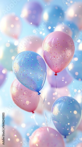 Colorful Balloons Floating in a Festive Celebration With Bokeh Effect in the ...