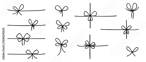 Hand-Drawn Bow and Ribbon Designs: Gift Wrapping Illustrations