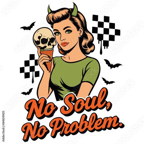 Halloween Pin-up Girl Ice Cream Svg