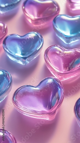 Colorful Heart-Shaped Decorations on a Soft Background Create a Vibrant Display