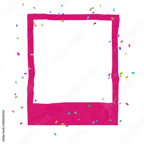 polaroid style photo frame border, on transparent background