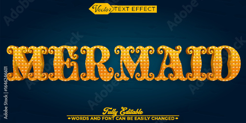  Magical Mermaid Ocean Vector Fully Editable Smart Object Text Effect