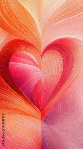 Colorful Heart Shape Made of Swirling Patterns in Warm Shades
