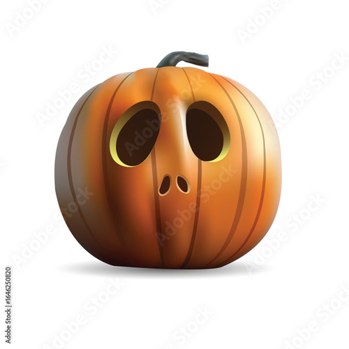 Scary Carved Pumpkin Jack O Lantern Vector Illustration