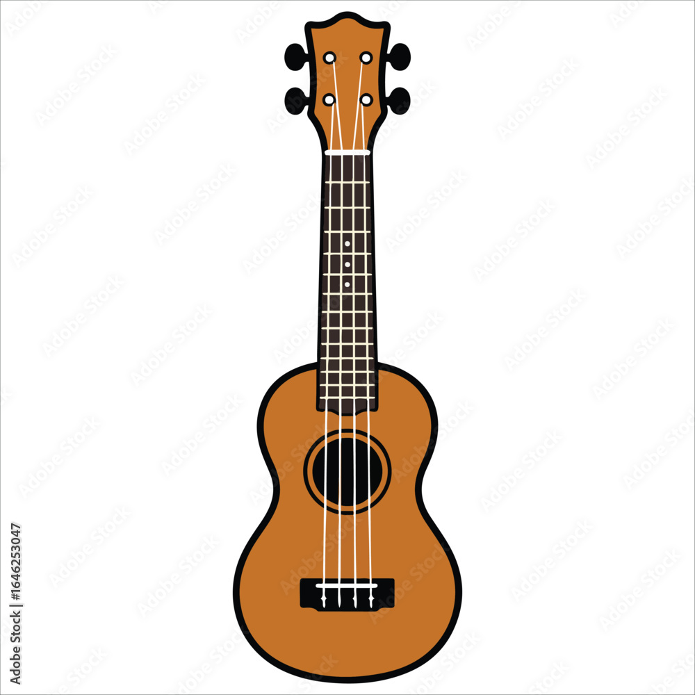 Obraz premium Hawaiian guitar instrument vector graphic plain