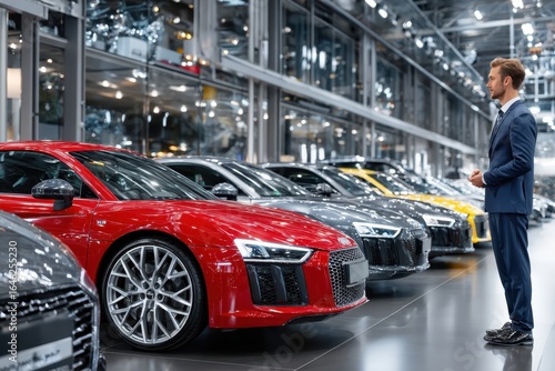 Luxury car showroom showcases sleek designs and modern features at a premier automobile event