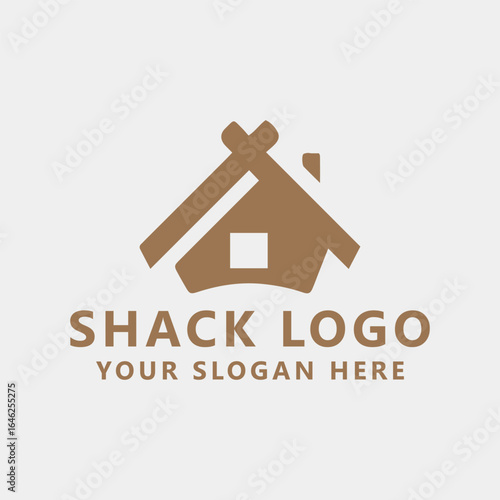 shack hut logo design vector
