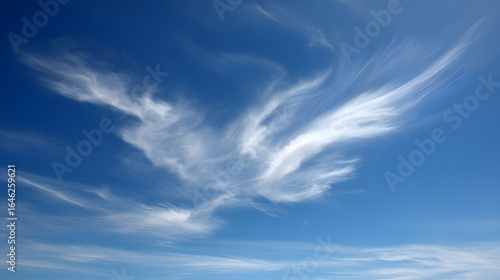 Wispy clouds against a vivid blue sky.