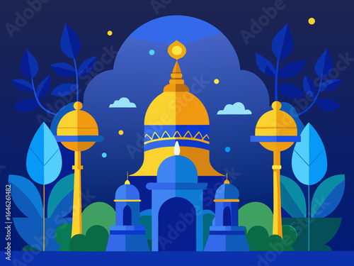 Janmashtami Festival Design with Brass Bells