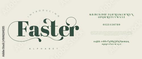 Easter typography beautiful luxury minimal elegant serif fonts fashion wedding vintage retro logos. elegant modern beauty font alphabet logo. vector illustration
