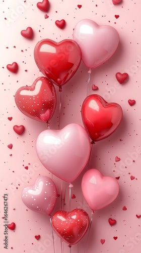 Colorful Heart Balloons Create a Festive Atmosphere for Celebrations and Spec...