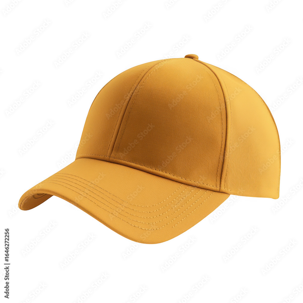 Fototapeta premium Yellow baseball cap isolated on transparent background