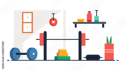Minimalist Home Gym Weights Interior Fitness Workout Design