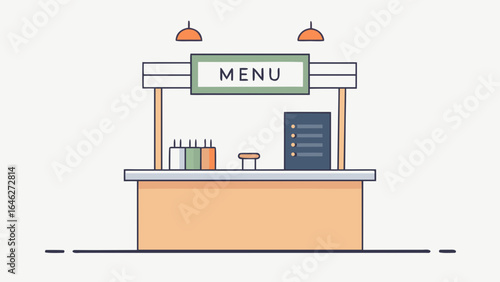 Minimalist Cafe Counter Menu Board Coffee Shop Design