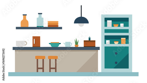 Minimalist Kitchen Interior Design with Modern Counter and Stylish Shelving Ideas