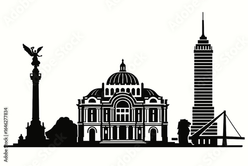 skyline silhouette of Mexico City