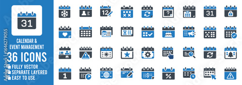 Calendar and event management icons collection snowflake | Ai Generated Icons