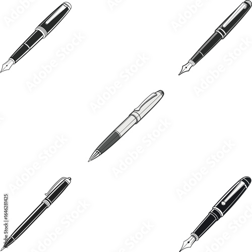 vector illustration of a pen set