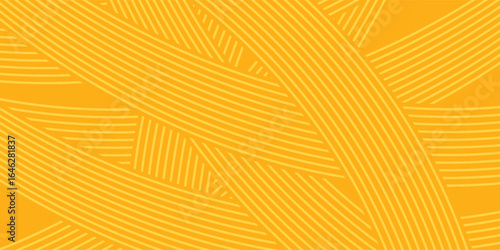 Pasta background, spaghetti abstract geometric pattern. Macaroni yellow poster. Wavy abstract pattern. eps 10