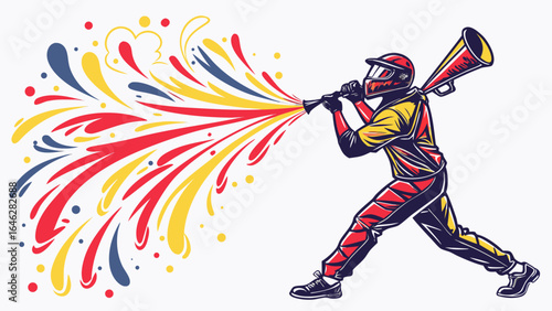 Abstract Art of a Person Creating a Vibrant Splash