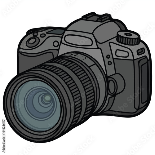 DSLR photography system vector graphic isolated