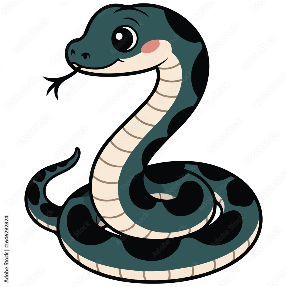 Fototapeta premium Funny Chinese New Year serpent vector graphic isolated