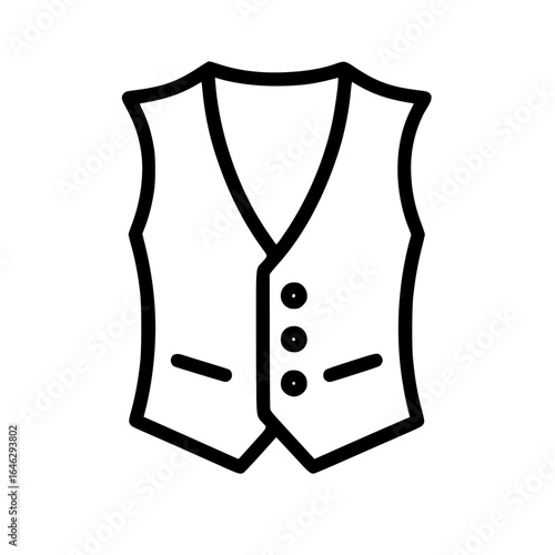 Isolated waistcoat outline icon
