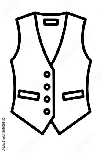 Minimalist Line Art Vest Icon
