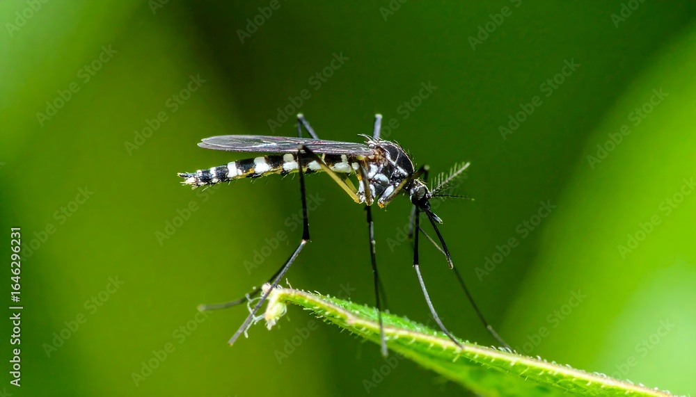 Naklejka premium Mosquito on leaf