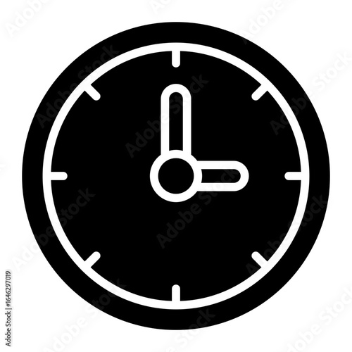 clock glyph icon representing wall clock for timekeeping