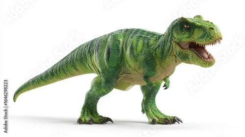 Green T-rex Dinosaur Toy 3D Rendering Isolated