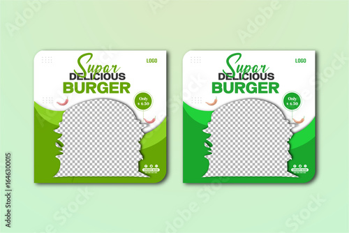 Burger social media poster design.