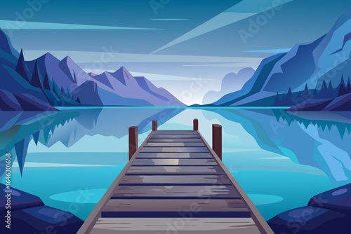 Smooth Gradient Vector of a Smooth Wooden Dock