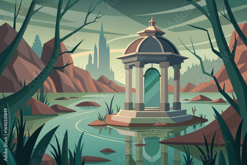 Subtle Texture Vector of a Glass Small Shrine