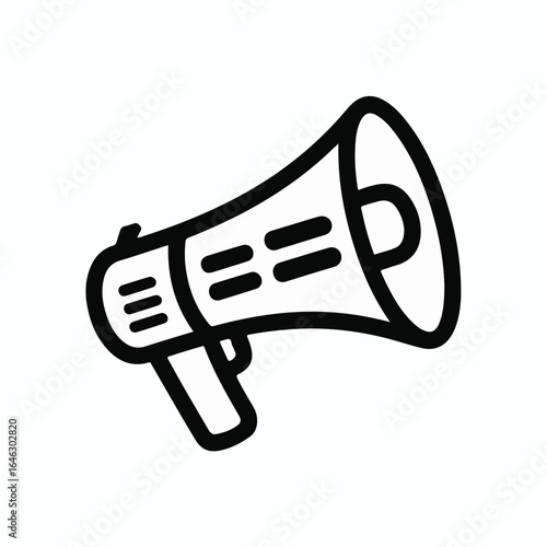 Dynamic megaphone icon for powerful announcements, marketing campaigns, and urgent communication needs in business, social media, and activism