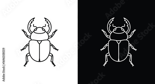 Wallpaper Mural Beetle in Contrast: Black and White Illustration Torontodigital.ca