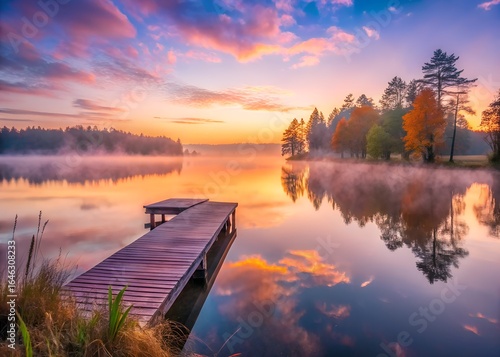 sunrise over the lake