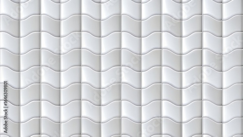 modern white interlocking mosaic tiles curved