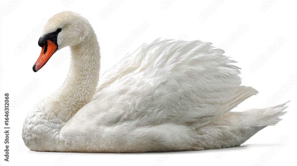 Obraz premium Elegant Swan Isolated on White Background for Professional Designs