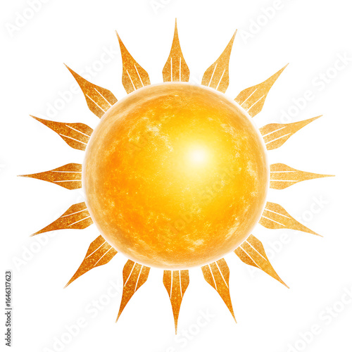 Sun Isolated on Transparent White Background PNG